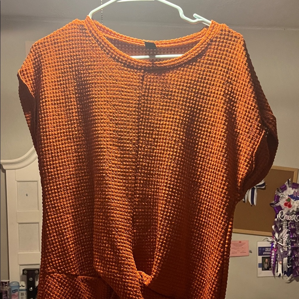 Orange Textured Women's Top
